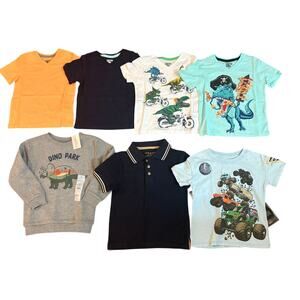 Boys‎ 2T/3T Lot - Tops - 7 Items Sweatshirt Tshirts Polo Dinosaur Monster Trucks